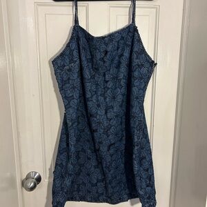 American Eagle Floral Denim Shift Dress